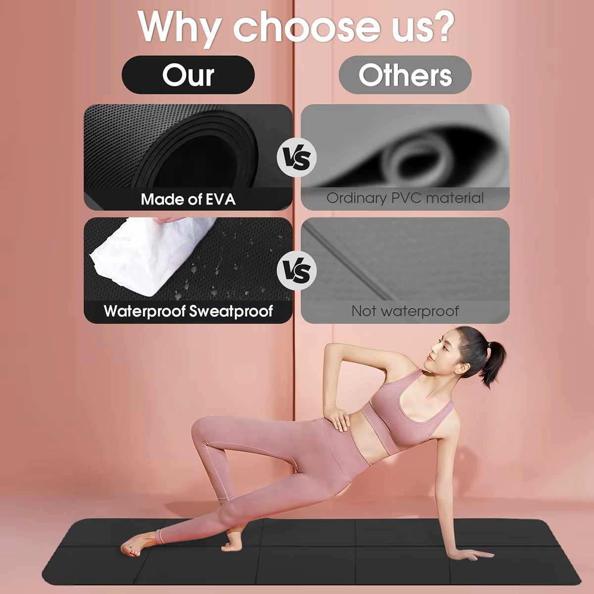 Tapis de Yoga & Fitness Antidérapant (173 x 61 cm, 6 mm)